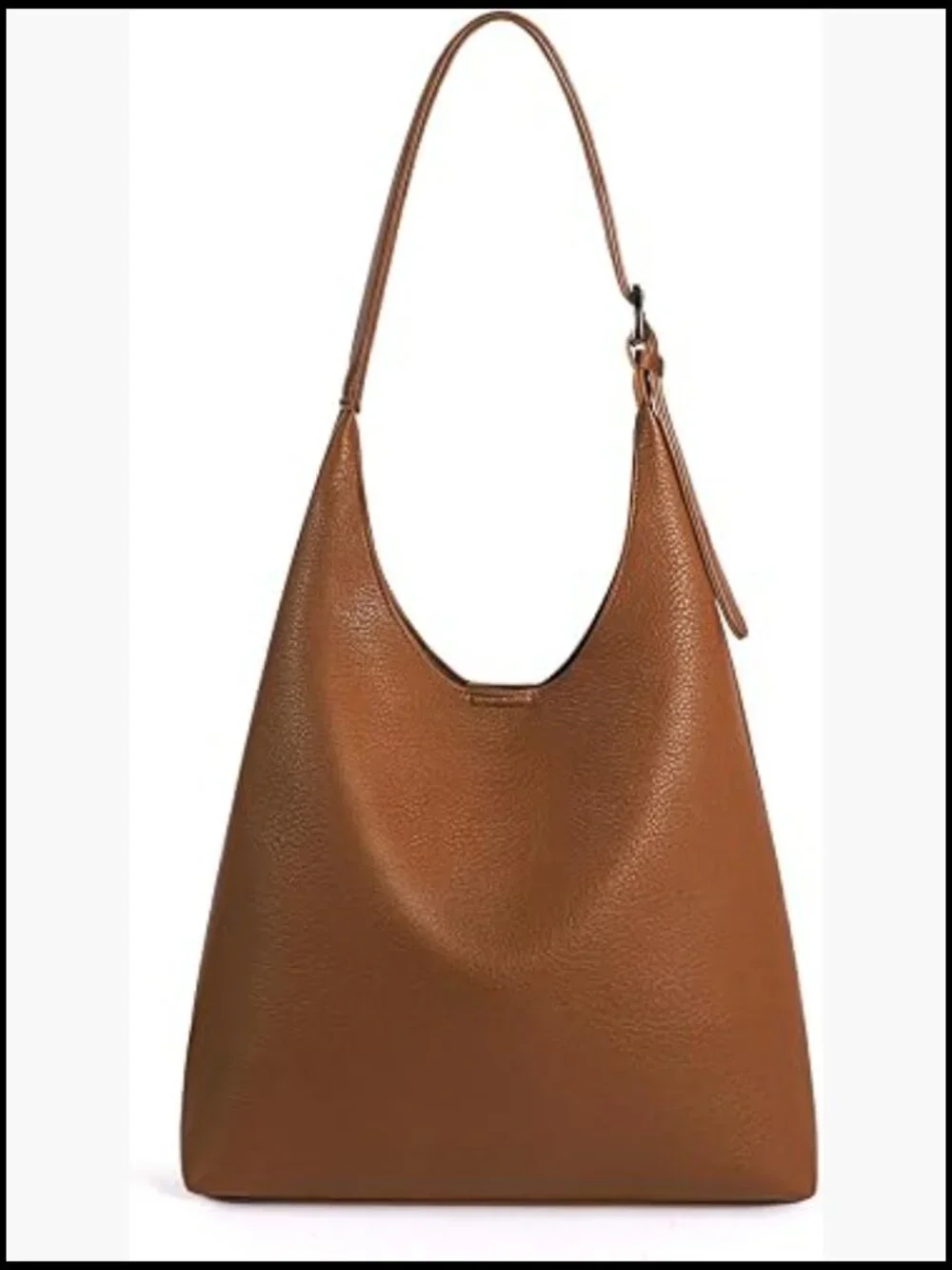 Slouchy Hobo Bag Vegan Leather Shoulder Purse Adjustable Strap Work Travel
